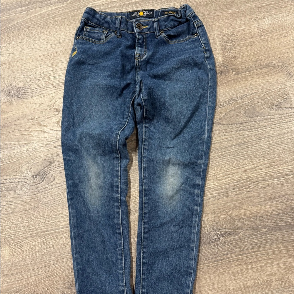 Lucky Brand Girls Skinny Jeans Size 10 Jegging Blue Stretch Adjustable Waist Zoe